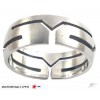 Unisex Razor-Cut Stainless Steel Ring